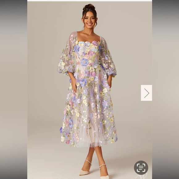 Aw Bridal Dresses & Skirts - AW Bridal Catharine Floral Embroidered 3D Dress 8 & 6 & 22